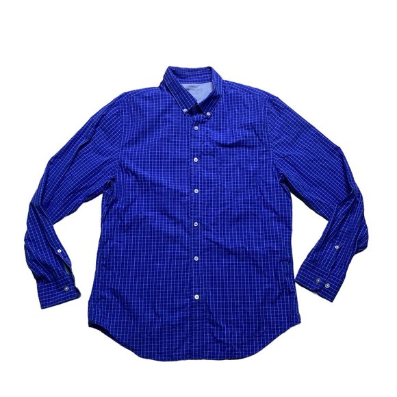 Banana Republic Grant Slim Fit Shirt Mens Size Large Luxe Stretch Poplin Blue - Picture 1 of 9